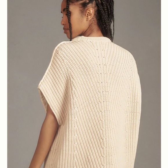 rag & bone Shane Cream Chunky Knit Sweater Vest Boxy Fit Size S - Picture 4 of 11